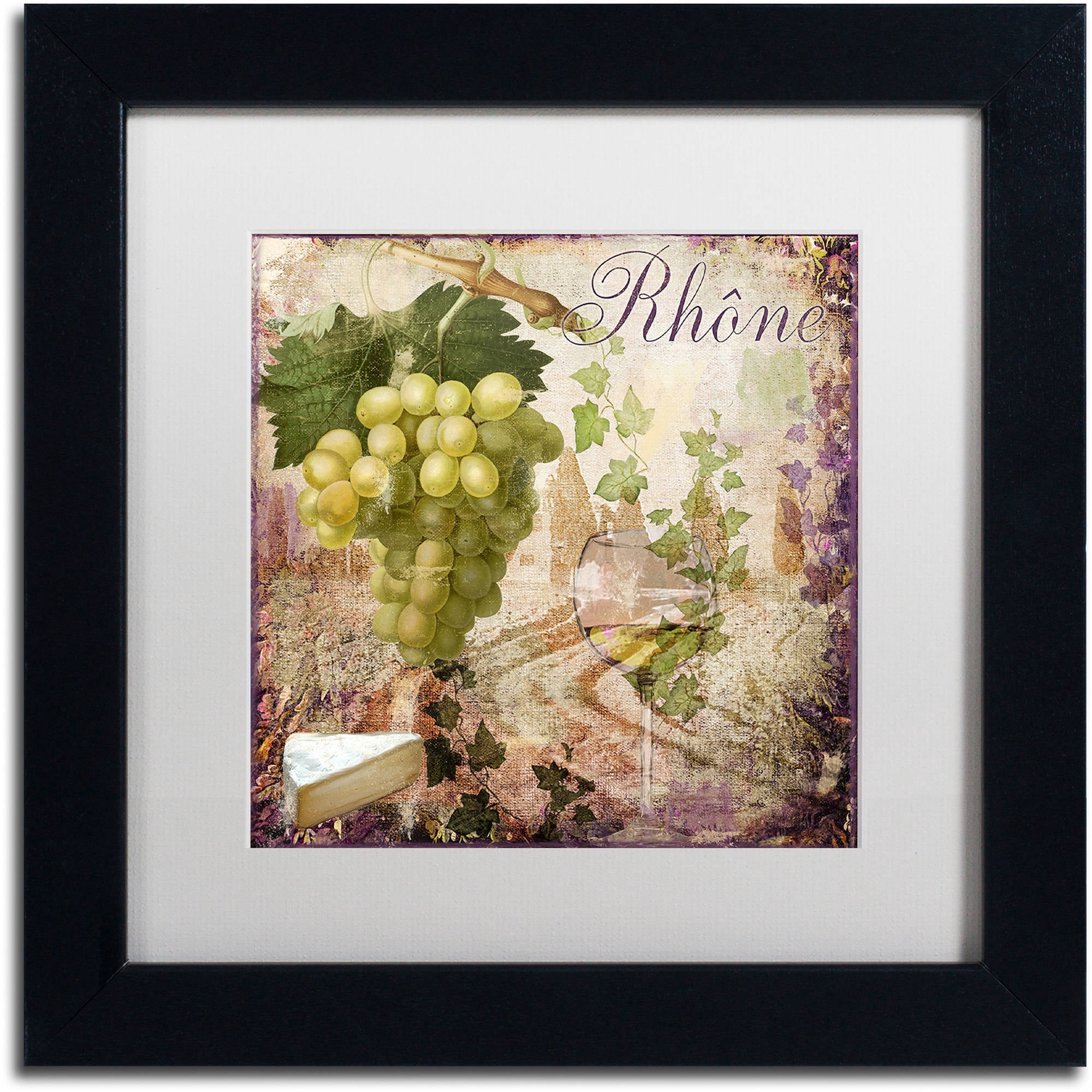 Trademark Fine Art "Wine Country VI" Canvas Art by Color Bakery White Matte, Black Frame