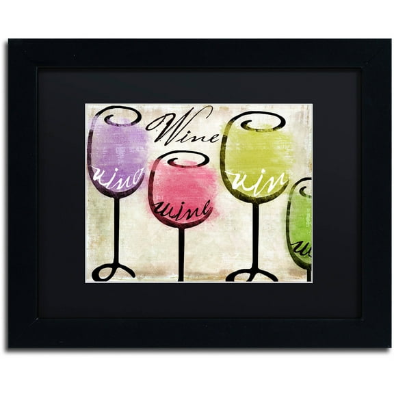 Trademark Fine Art "Wine Tasting III" Canvas Art by Color Bakery Black Matte, Black Frame