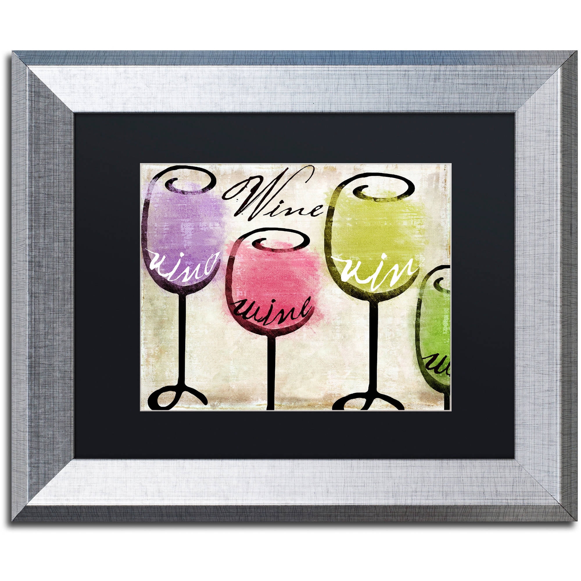Trademark Fine Art "Wine Tasting III" Canvas Art by Color Bakery Black Matte, Silver Frame