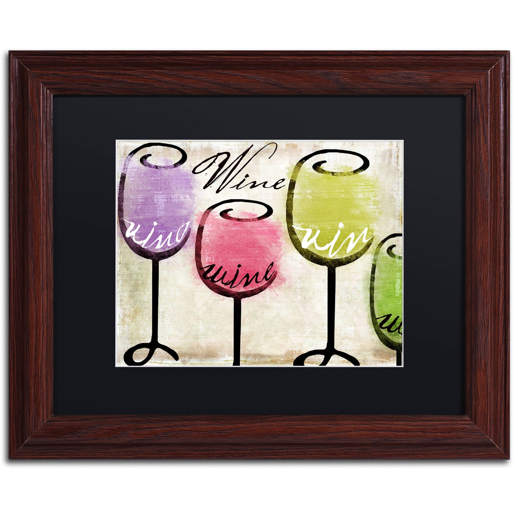 Trademark Fine Art "Wine Tasting III" Canvas Art by Color Bakery Black Matte, Wood Frame