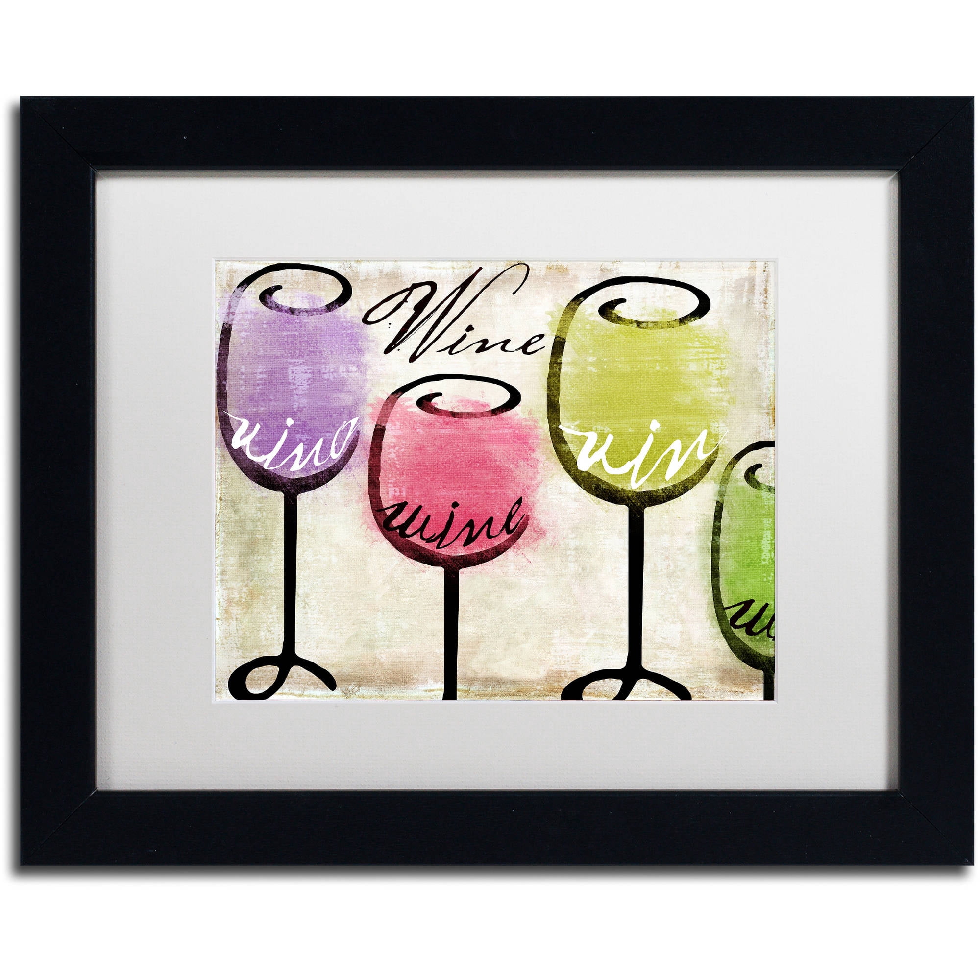 Trademark Fine Art "Wine Tasting III" Canvas Art by Color Bakery White Matte, Black Frame