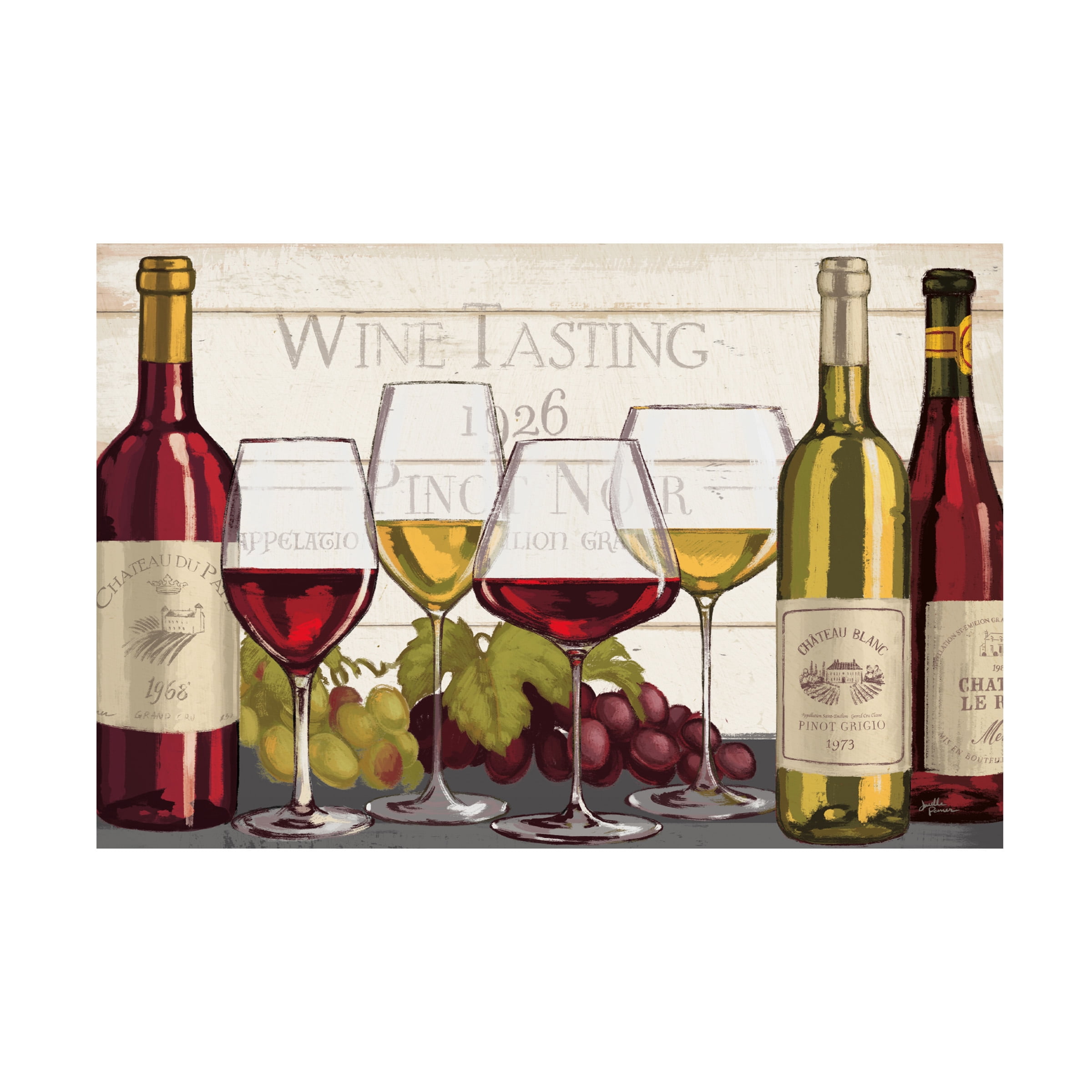 Trademark Fine Art 'Wine Tasting Red and White' Canvas Art by Janelle Penner