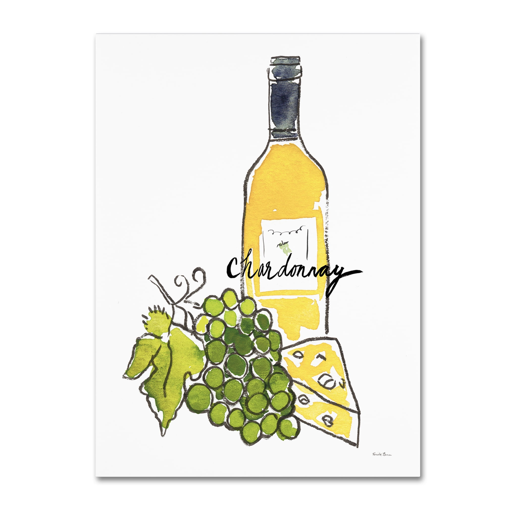 油彩画　white wine time Trademark Fine Art Wine Time IV Chardonnay Canvas Art by Farida