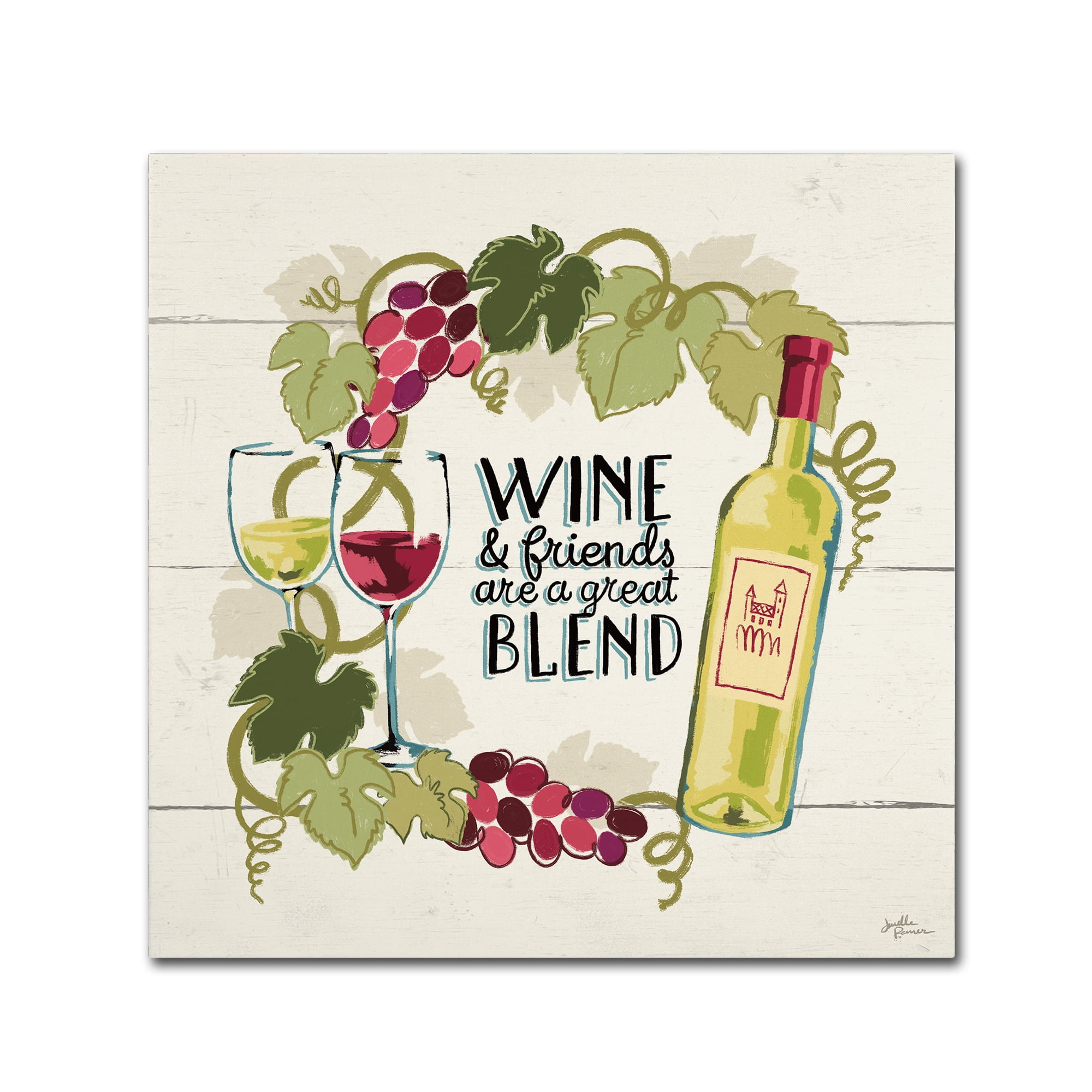 Trademark Fine Art 'Wine and Friends V' Canvas Art by Janelle Penner