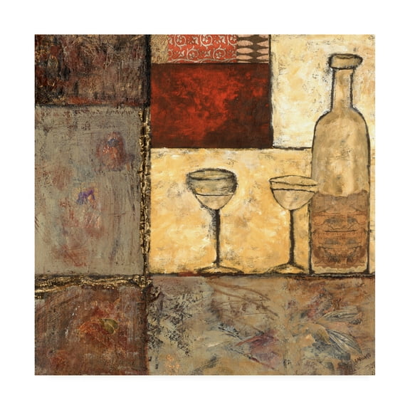 Trademark Fine Art 'Wine for Two I' Canvas Art by Elizabeth Franklin