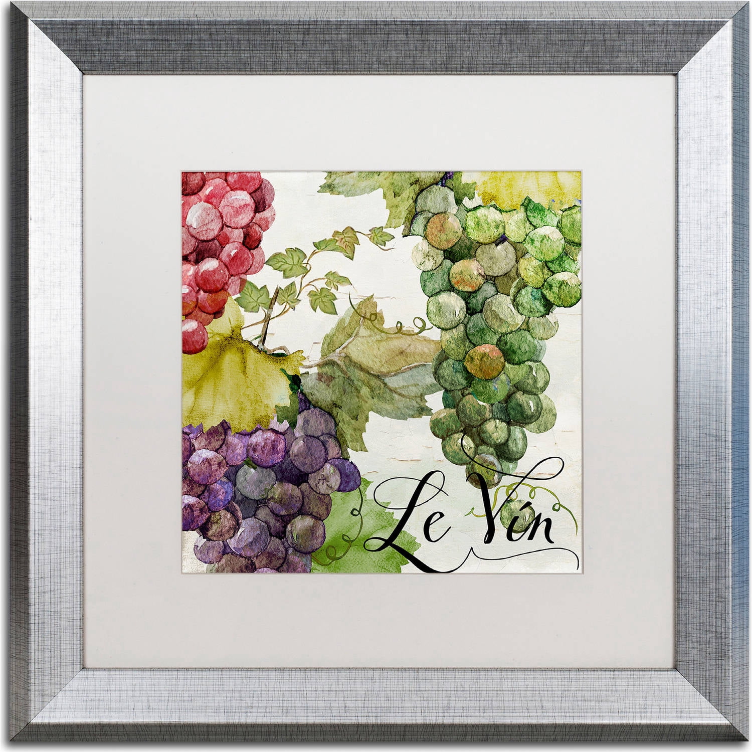 Trademark Fine Art "Wines of Paris II" Canvas Art by Color Bakery, White Matte, Silver Frame