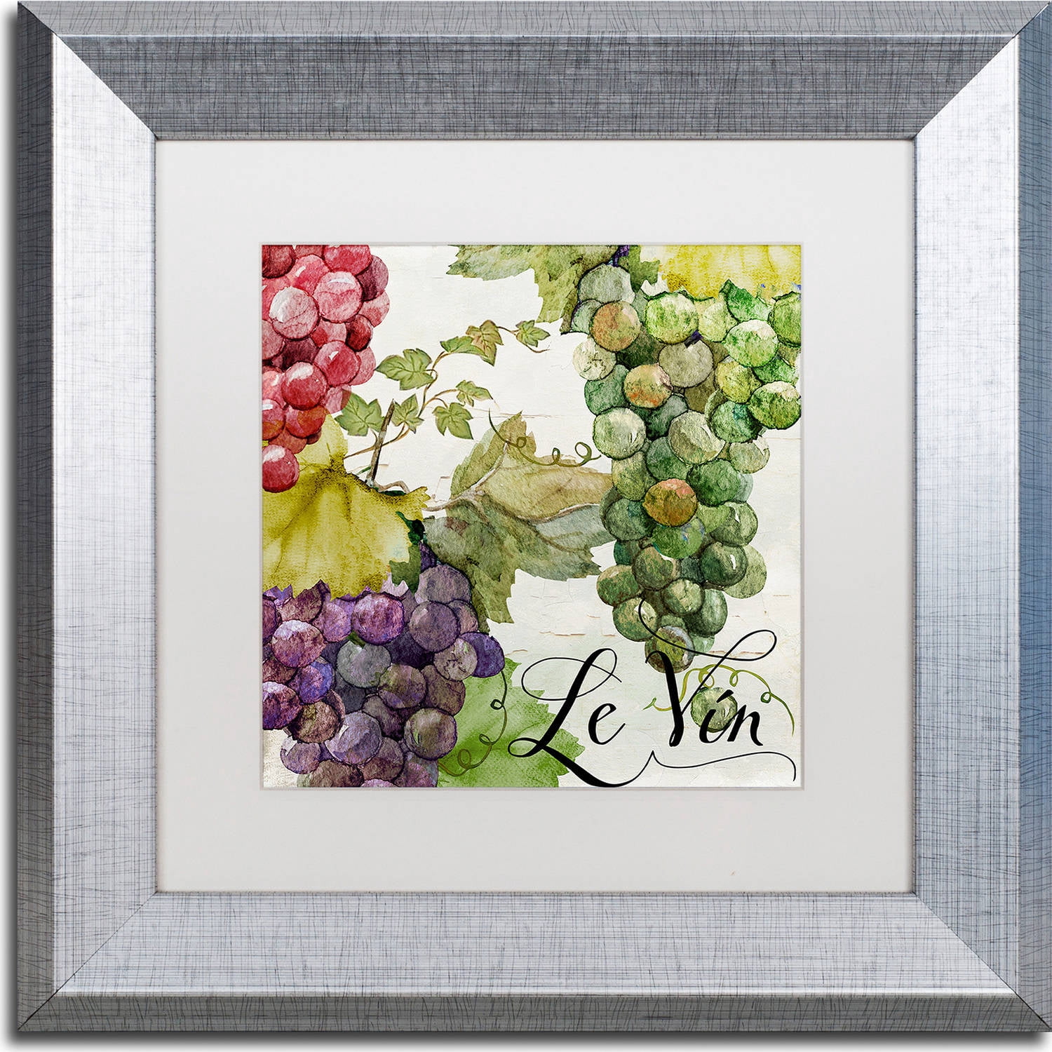 Trademark Fine Art "Wines of Paris II" Canvas Art by Color Bakery, White Matte, Silver Frame