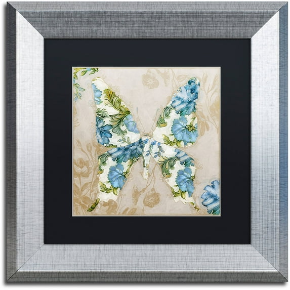 Trademark Fine Art "Winged Tapestry I" Canvas Art by Color Bakery Black Matte, Silver Frame