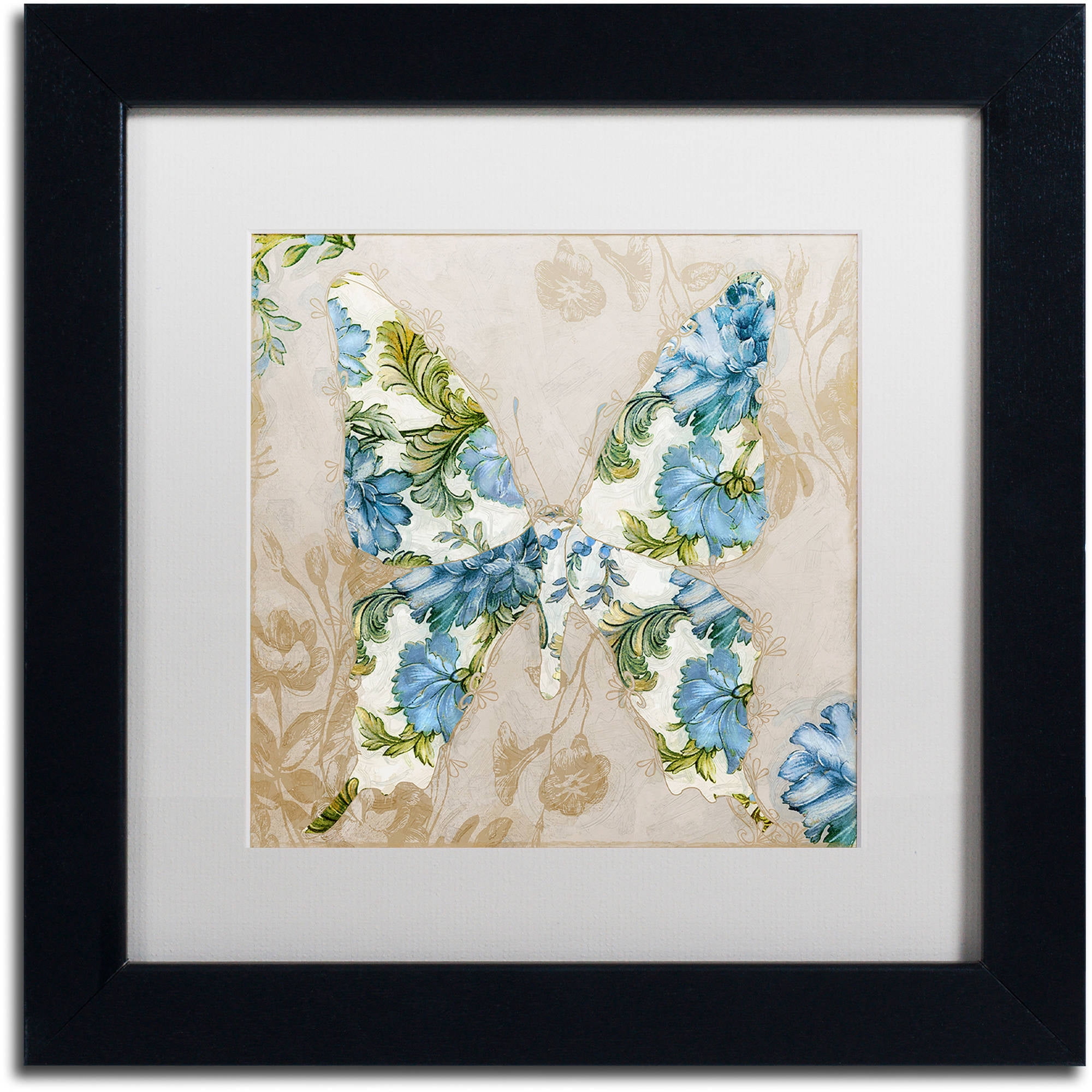 Trademark Fine Art "Winged Tapestry I" Canvas Art by Color Bakery White Matte, Black Frame