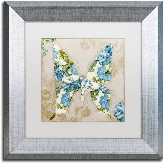Trademark Fine Art "Winged Tapestry I" Canvas Art by Color Bakery White Matte, Silver Frame