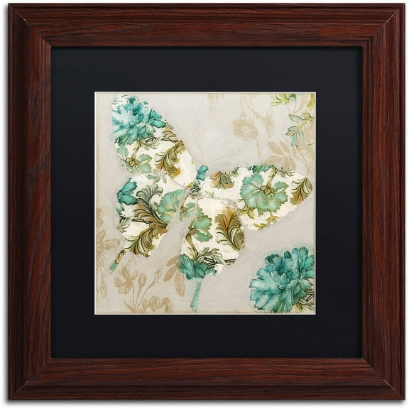 Trademark Fine Art "Winged Tapestry II" Canvas Art by Color Bakery Black Matte, Wood Frame