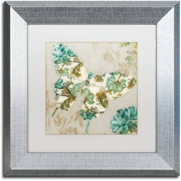 Trademark Fine Art "Winged Tapestry II" Canvas Art by Color Bakery White Matte, Silver Frame
