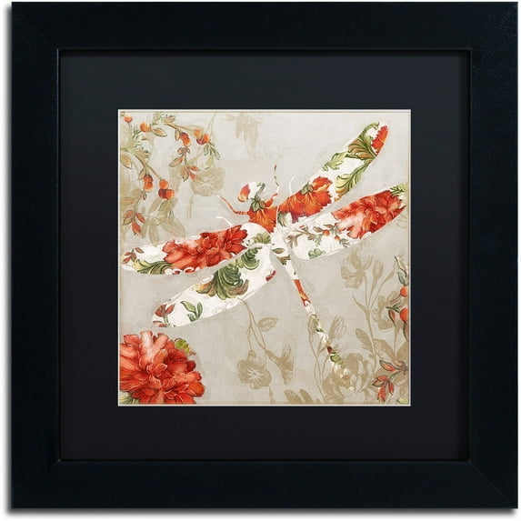 Trademark Fine Art "Winged Tapestry III" Canvas Art by Color Bakery Black Matte, Black Frame