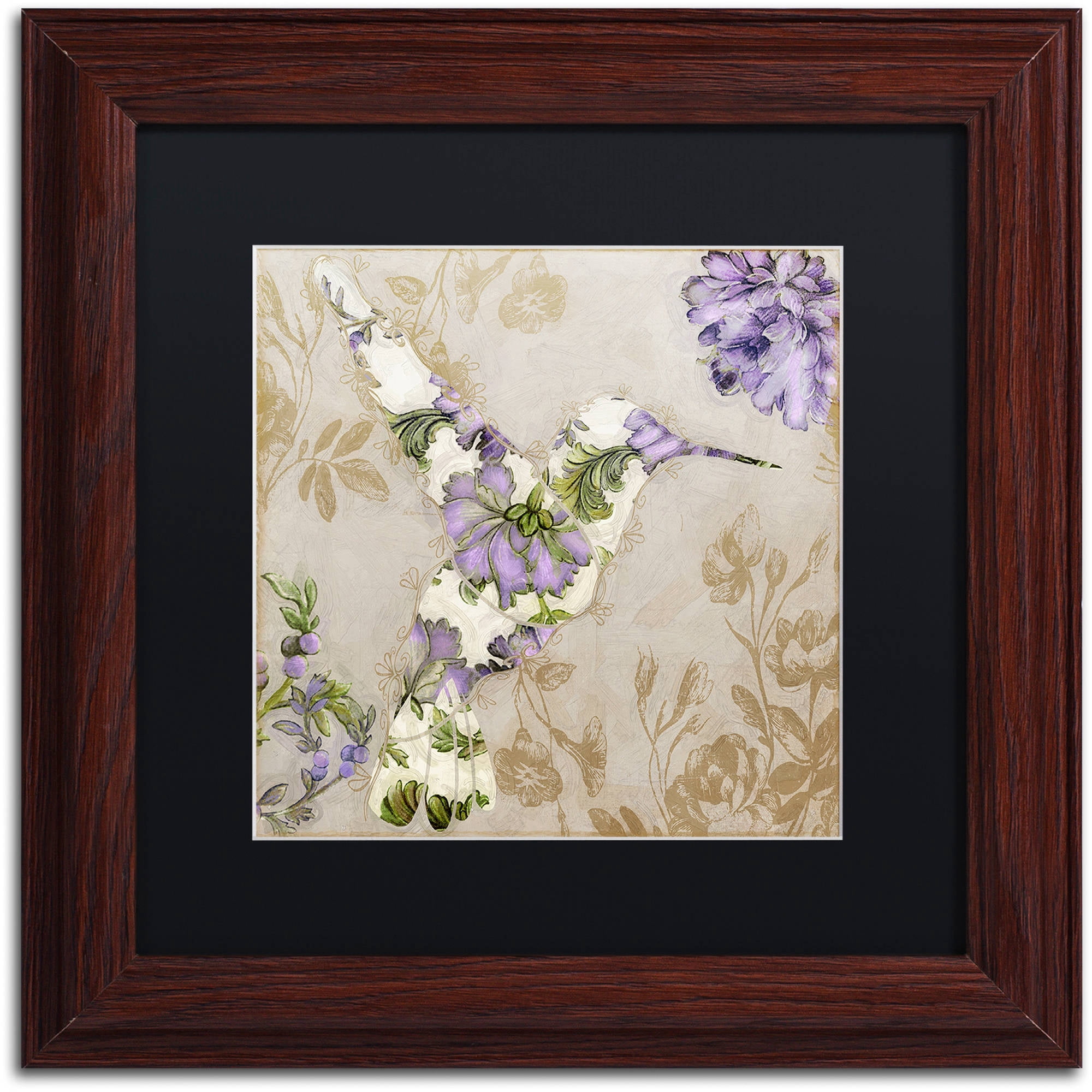 Trademark Fine Art "Winged Tapestry IV" Canvas Art by Color Bakery Black Matte, Wood Frame