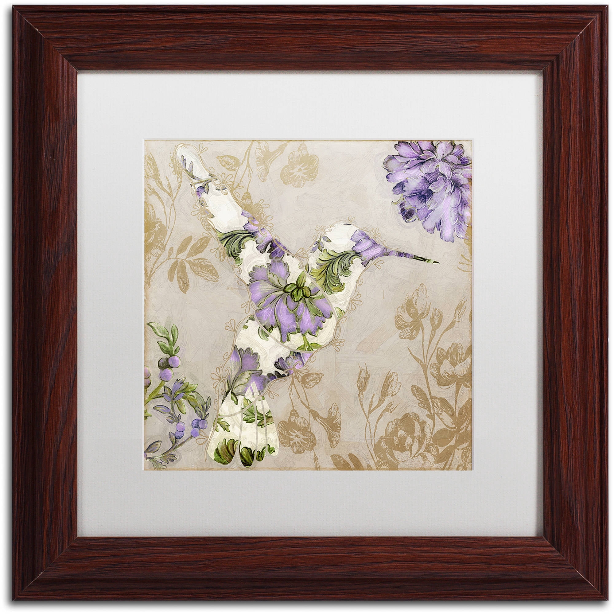 Trademark Fine Art "Winged Tapestry IV" Canvas Art by Color Bakery White Matte, Wood Frame