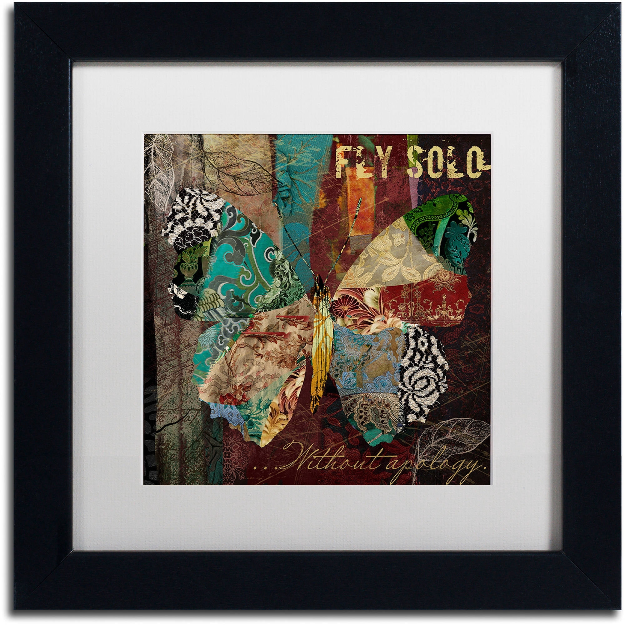 Trademark Fine Art "Winging It I" Canvas Art by Color Bakery White Matte, Black Frame