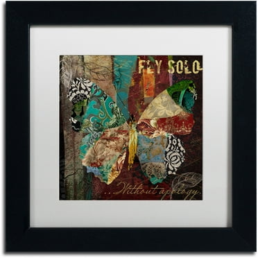 Trademark Fine Art "Winging It I" Canvas Art by Color Bakery White Matte, Black Frame