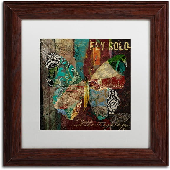 Trademark Fine Art "Winging It I" Canvas Art by Color Bakery White Matte, Wood Frame