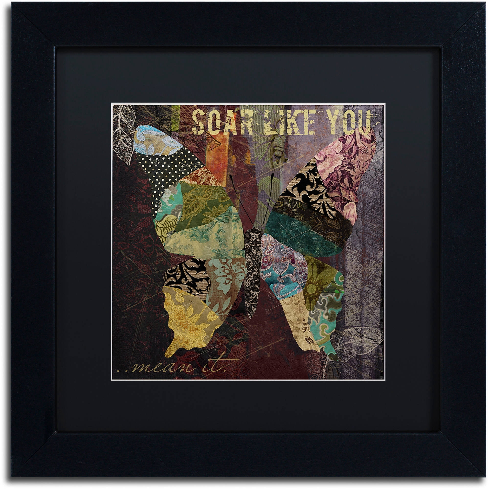 Trademark Fine Art "Winging It II" Canvas Art by Color Bakery Black Matte, Black Frame