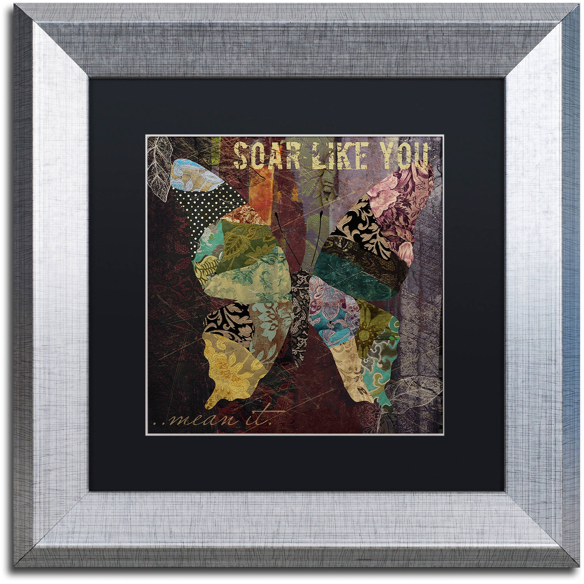 Trademark Fine Art "Winging It II" Canvas Art by Color Bakery Black Matte, Silver Frame