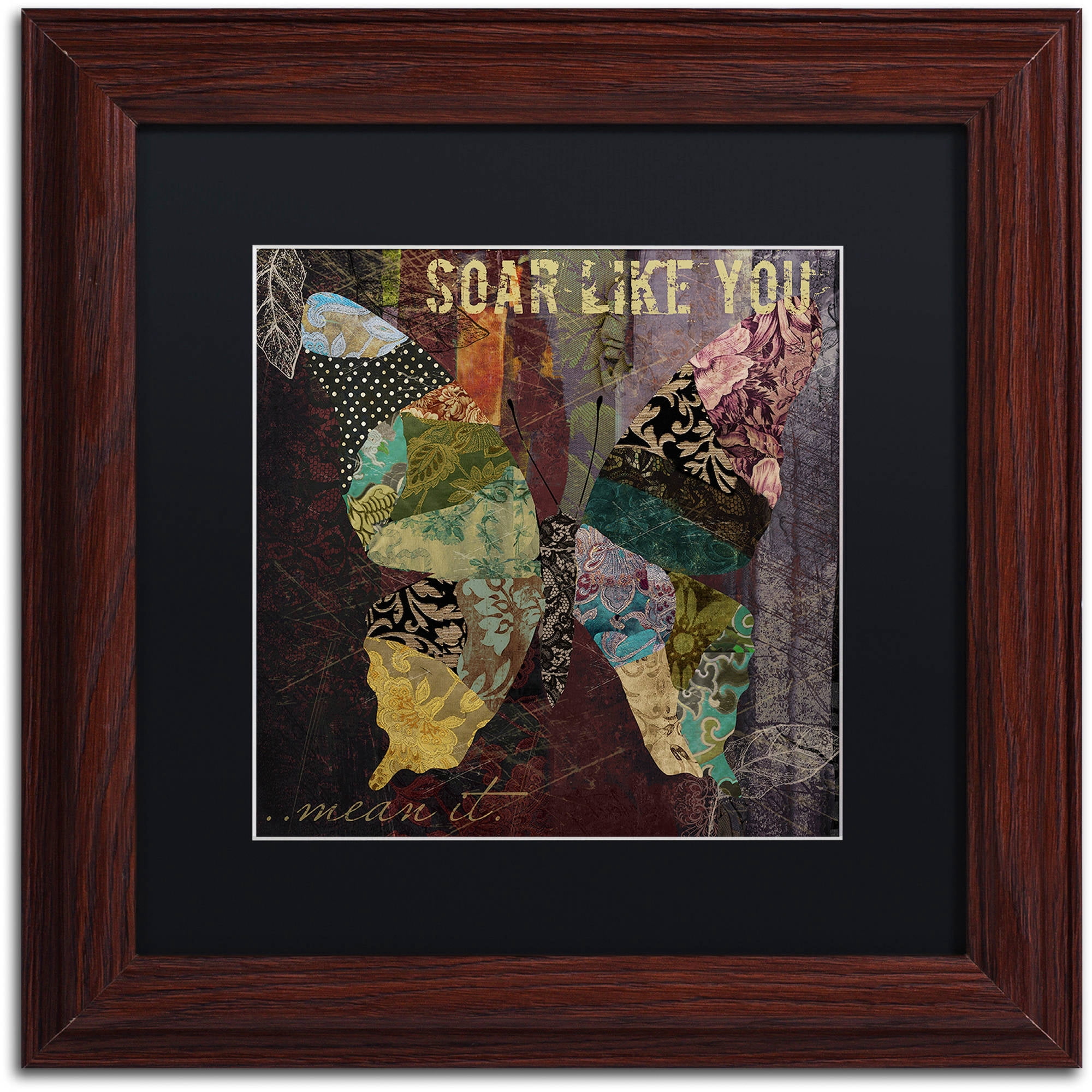 Trademark Fine Art "Winging It II" Canvas Art by Color Bakery Black Matte, Wood Frame