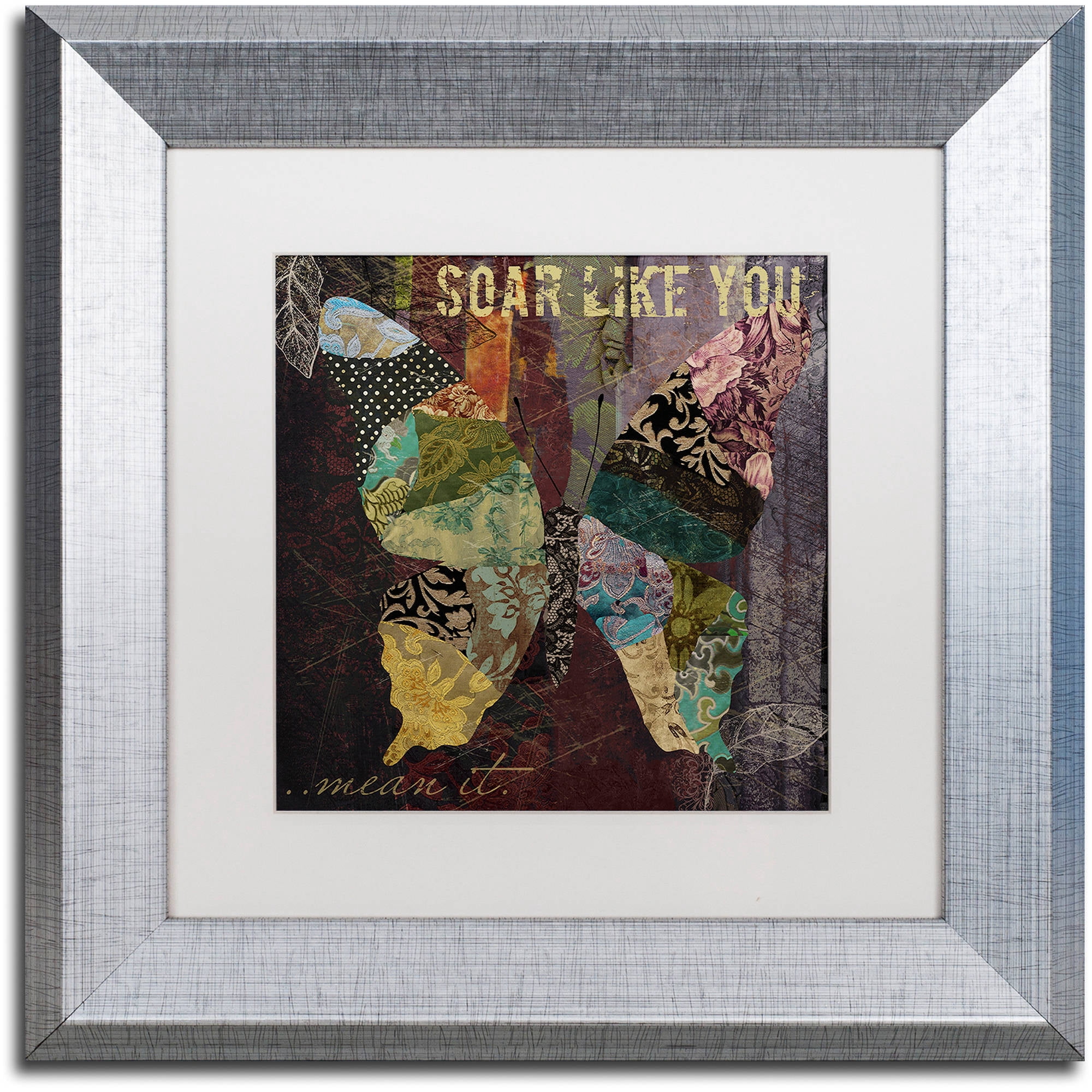Trademark Fine Art "Winging It II" Canvas Art by Color Bakery White Matte, Silver Frame