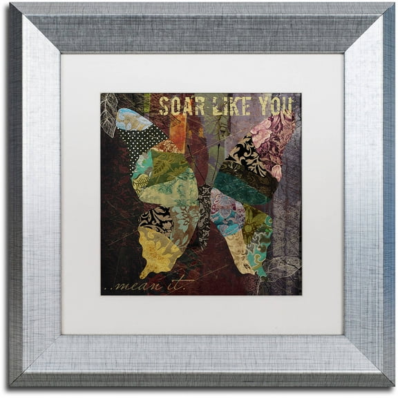 Trademark Fine Art "Winging It II" Canvas Art by Color Bakery White Matte, Silver Frame