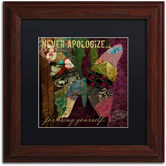 Trademark Fine Art "Winging It IV" Canvas Art by Color Bakery Black Matte, Wood Frame