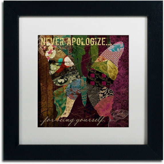 Trademark Fine Art "Winging It IV" Canvas Art by Color Bakery White Matte, Black Frame