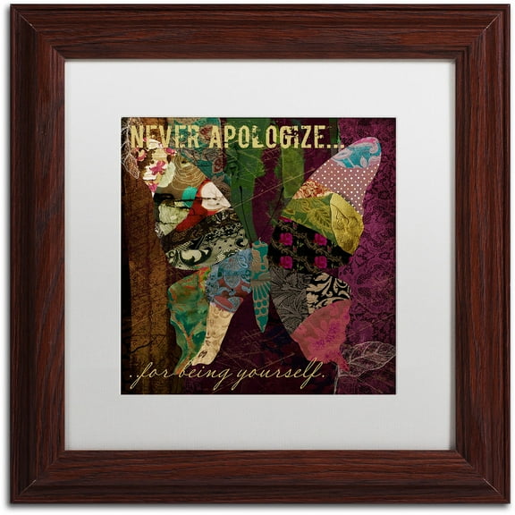 Trademark Fine Art "Winging It IV" Canvas Art by Color Bakery White Matte, Wood Frame