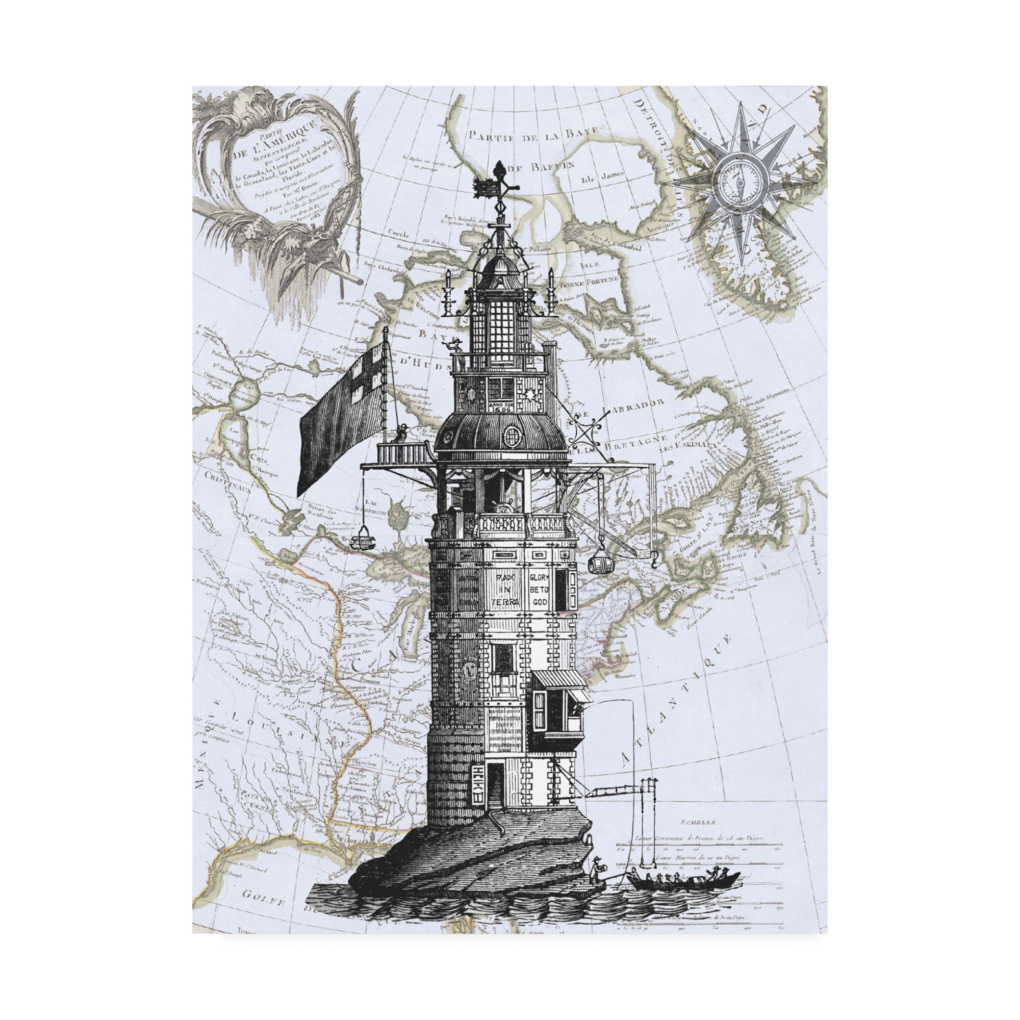 Trademark Fine Art 'Winstanley Eddystone Lighthouse' Canvas Art by Fab Funky