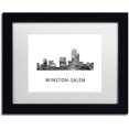 thumbnail image 1 of Trademark Fine Art 'Winston-Salem NC Skyline WB-BW' Canvas Art by Marlene Watson, White Matte, Black Frame, 1 of 1
