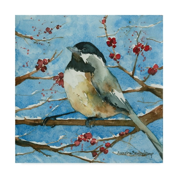 Trademark Fine Art 'Winter Acrobat' Canvas Art by Annelein Beukenkamp