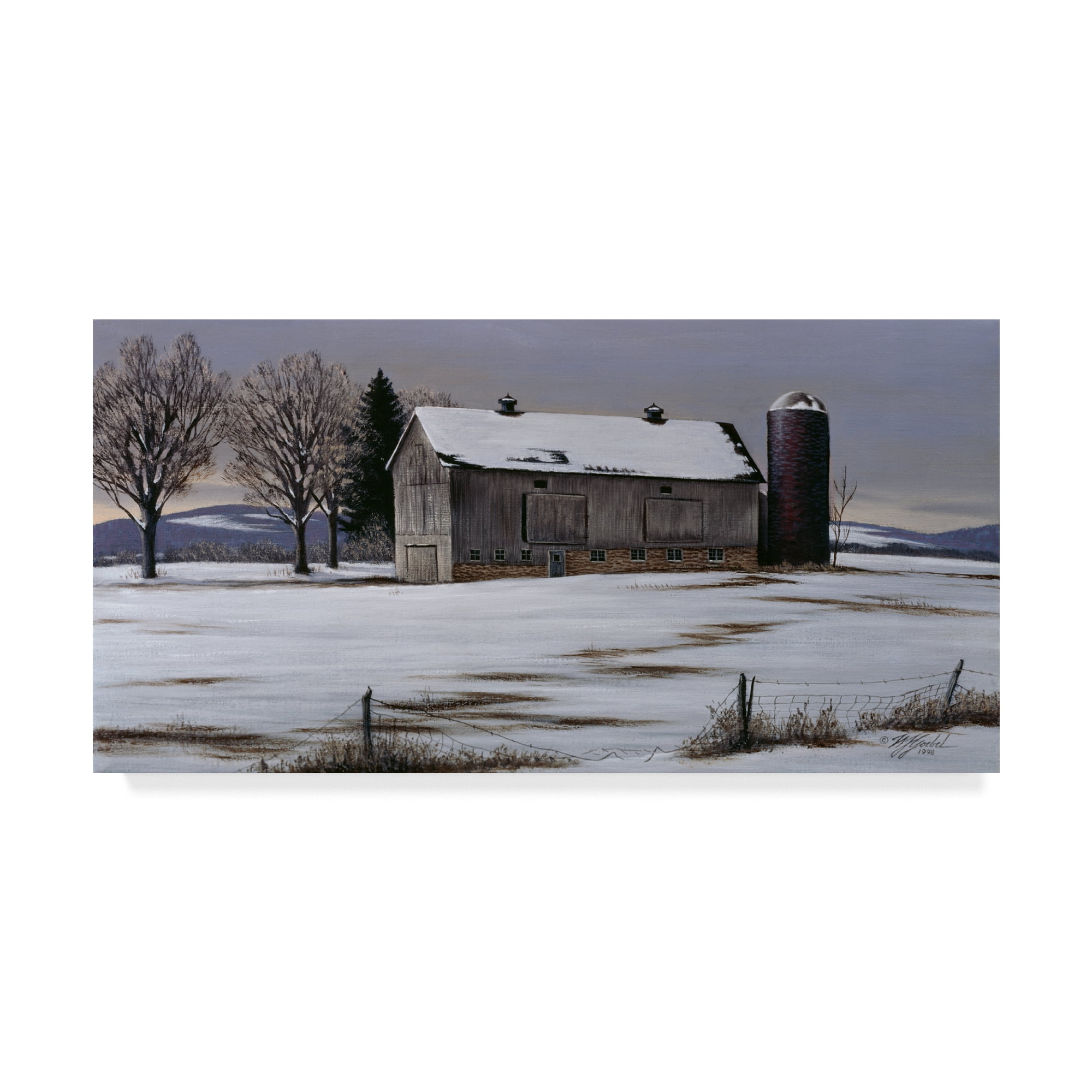 Trademark Fine Art 'Winter Barn' Canvas Art by Wilhelm Goebel