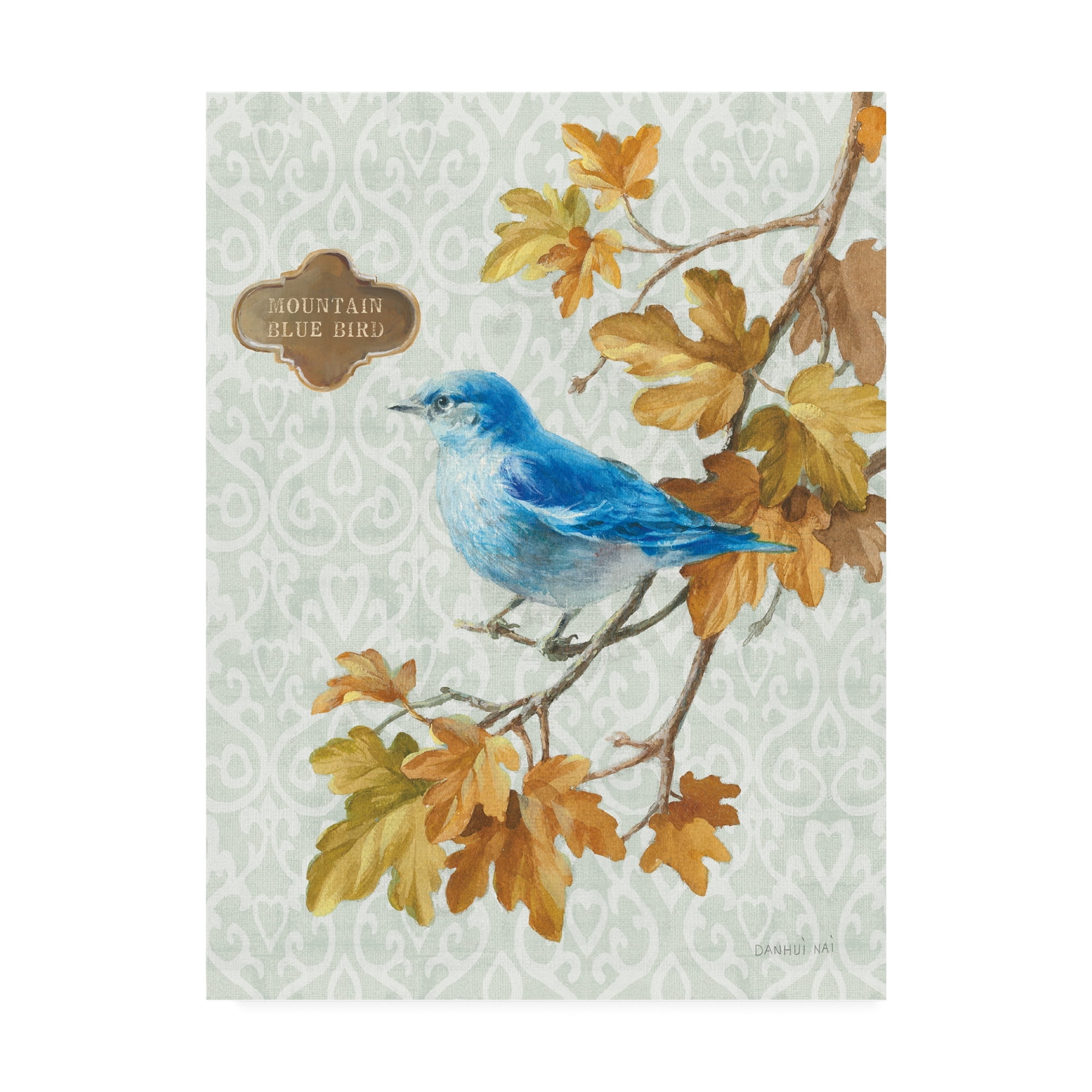 Trademark Fine Art 'Winter Bird Mountain Blue Bird' Canvas Art by Danhui Nai