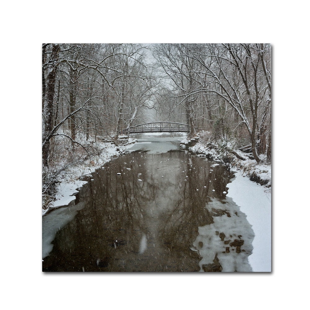 Trademark Fine Art "Winter Bridge" Canvas Art by Kurt Shaffer