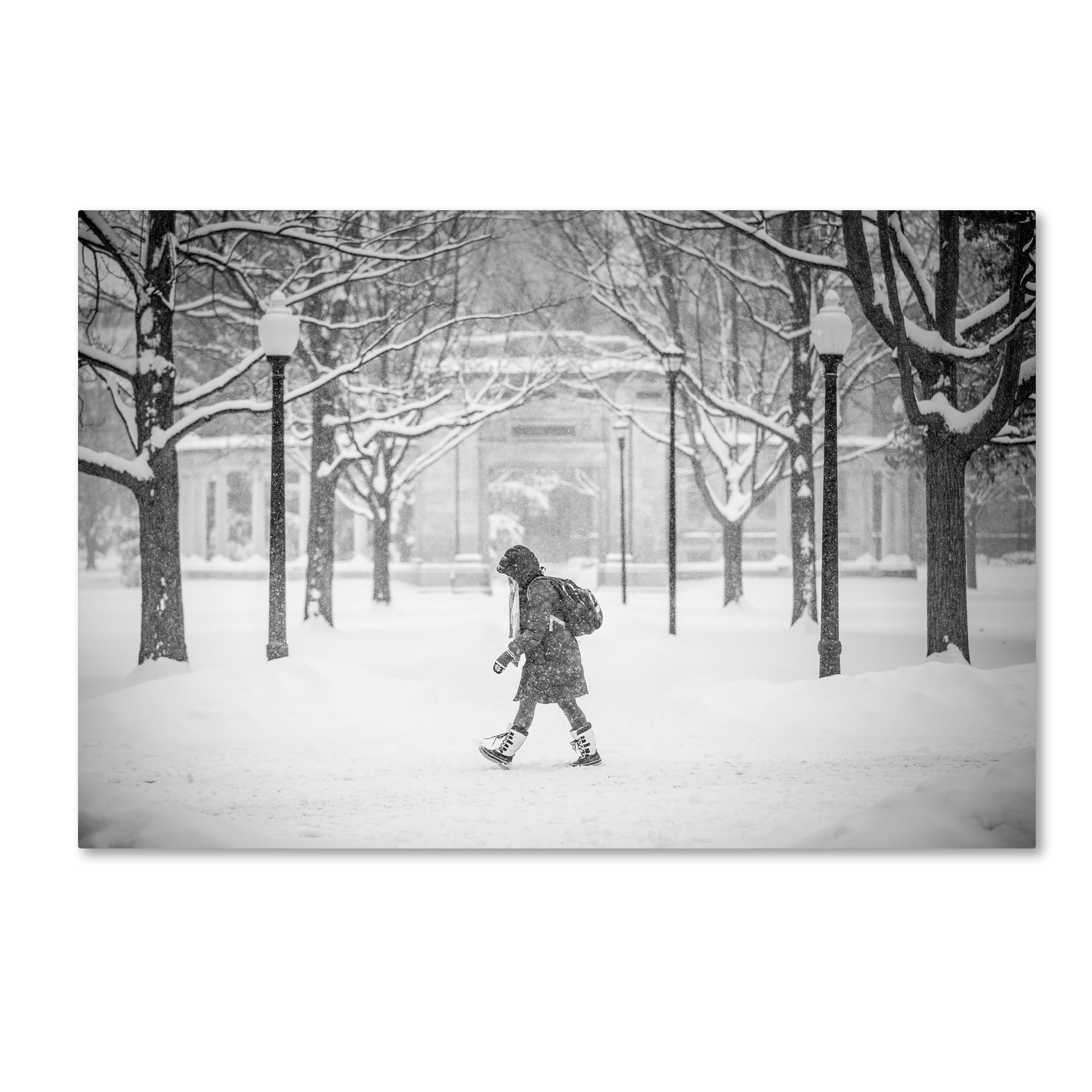 Trademark Fine Art "Winter Campus" Canvas Art by Jason Shaffer