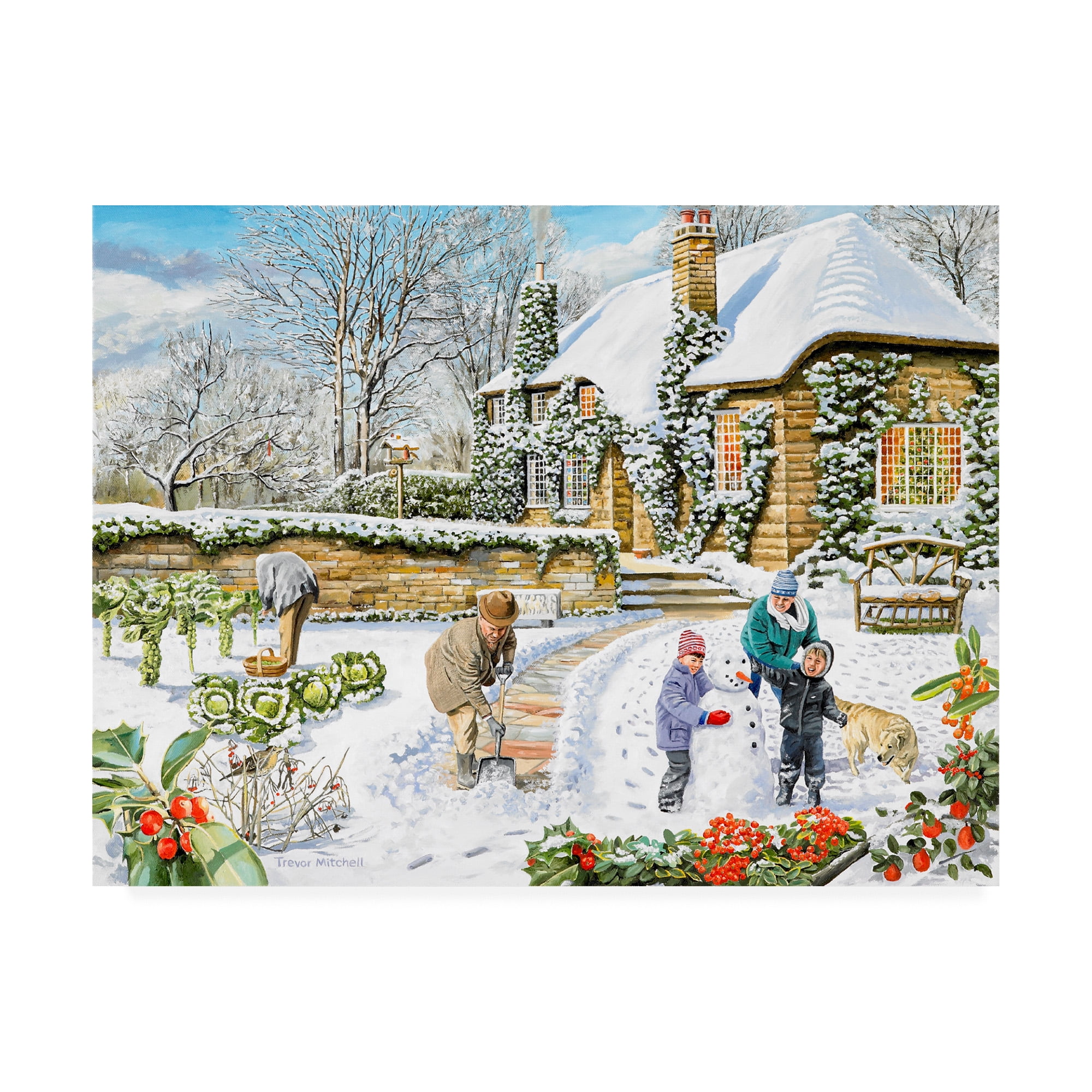 Trademark Fine Art 'Winter Cottage' Canvas Art by Trevor Mitchell