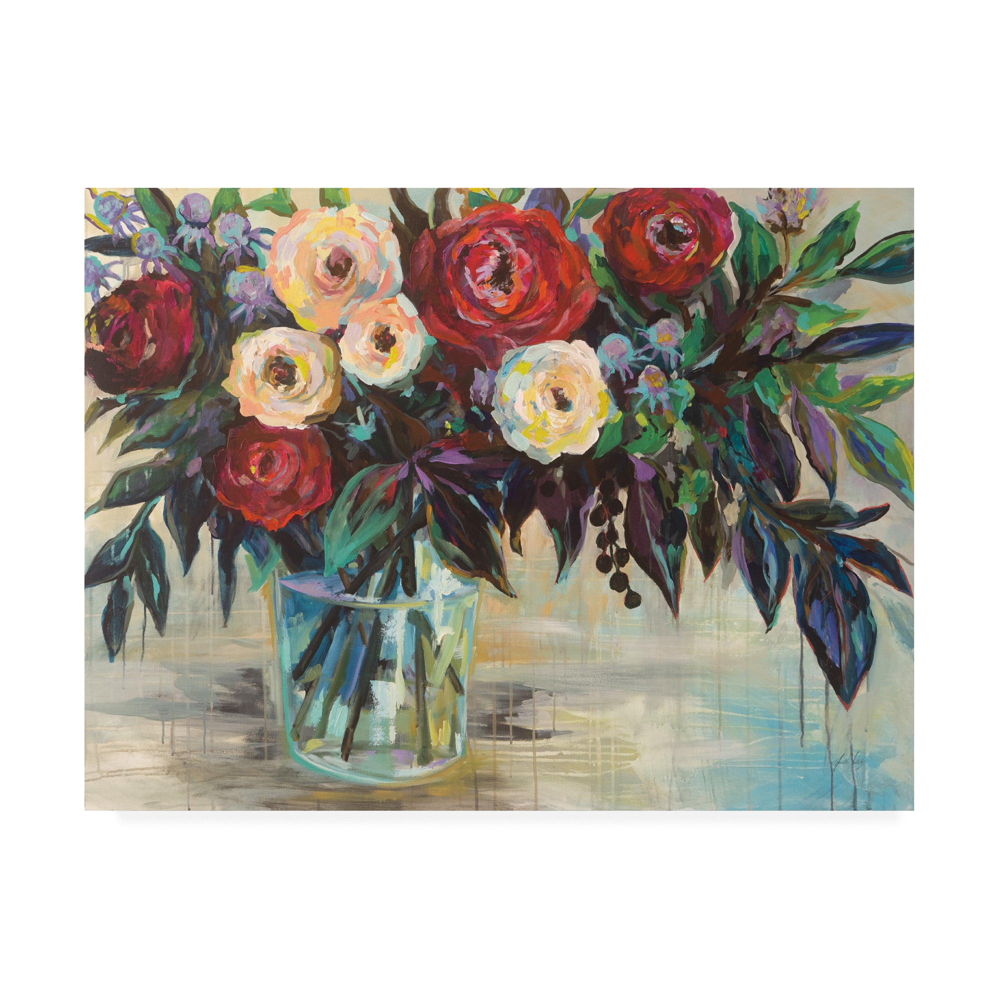 Trademark Fine Art 'Winter Floral' Canvas Art by Jeanette Vertentes