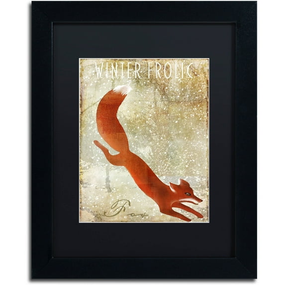 Trademark Fine Art "Winter Game One" Canvas Art by Color Bakery Black Matte, Black Frame