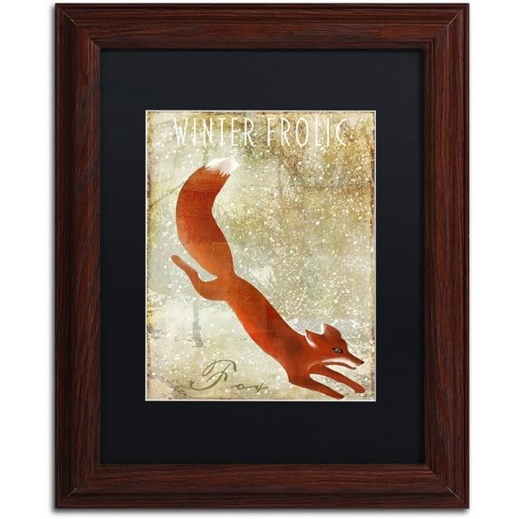 Trademark Fine Art "Winter Game One" Canvas Art by Color Bakery Black Matte, Wood Frame