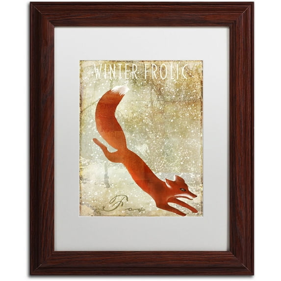 Trademark Fine Art "Winter Game One" Canvas Art by Color Bakery White Matte, Wood Frame