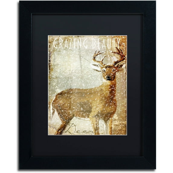 Trademark Fine Art "Winter Game Two" Canvas Art by Color Bakery Black Matte, Black Frame