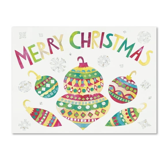 Trademark Fine Art 'Winter Holiday III on White Bright' Canvas Art by Wild Apple Portfolio