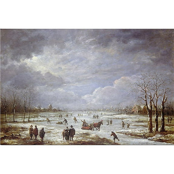 Trademark Fine Art "Winter Landscape" Canvas Art by Aert van der Neer