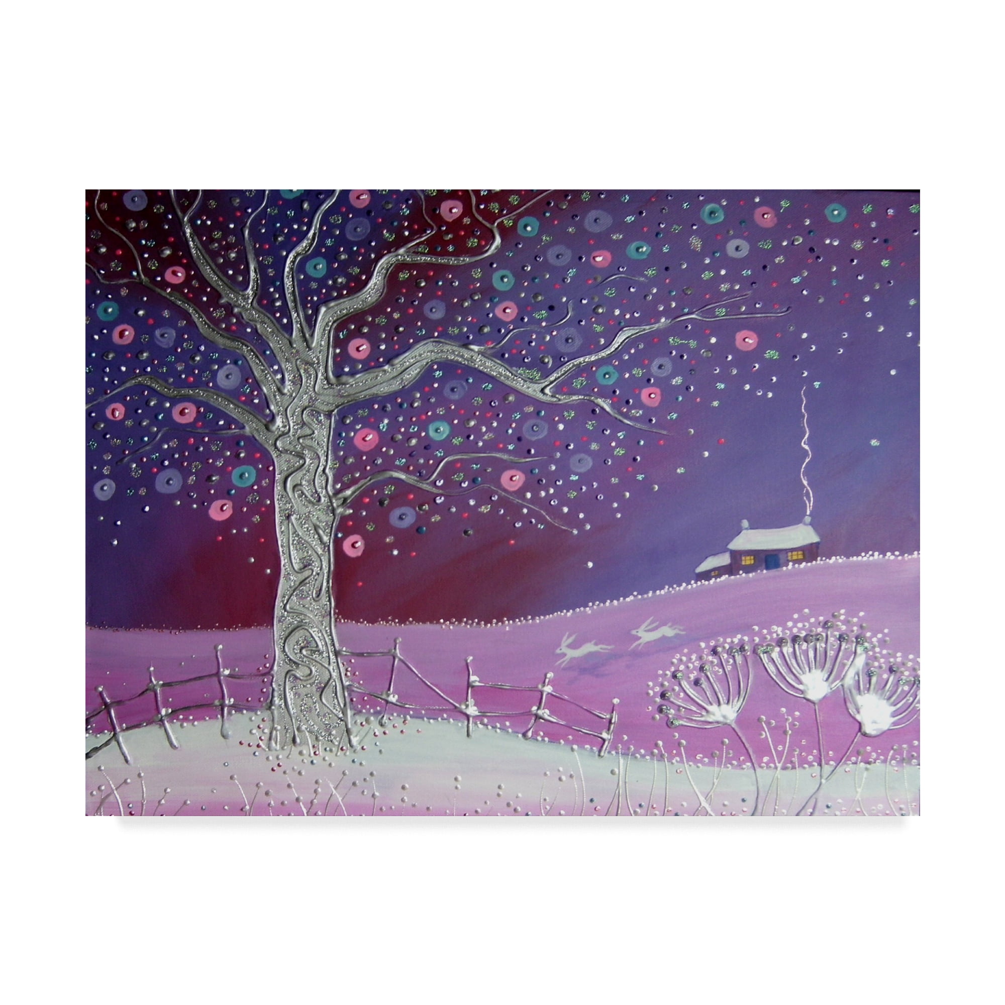 Trademark Fine Art 'Winter Magic Purple' Canvas Art by Angie Livingstone