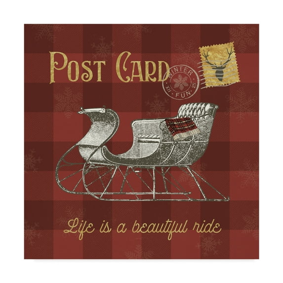 Trademark Fine Art 'Winter Reindeer VII' Canvas Art by Sue Schlabach