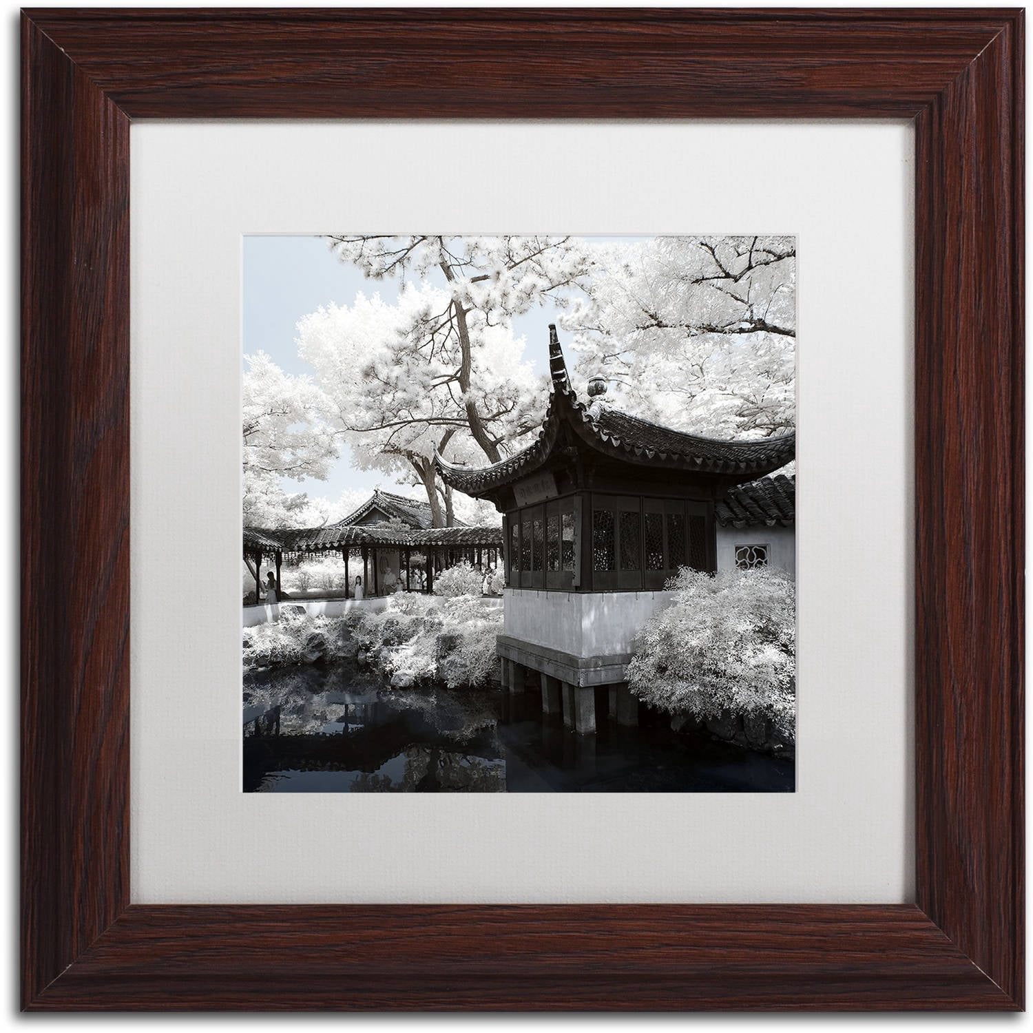 Trademark Fine Art "Winter Temple" Canvas Art by Philippe Hugonnard, White Matte, Wood Frame