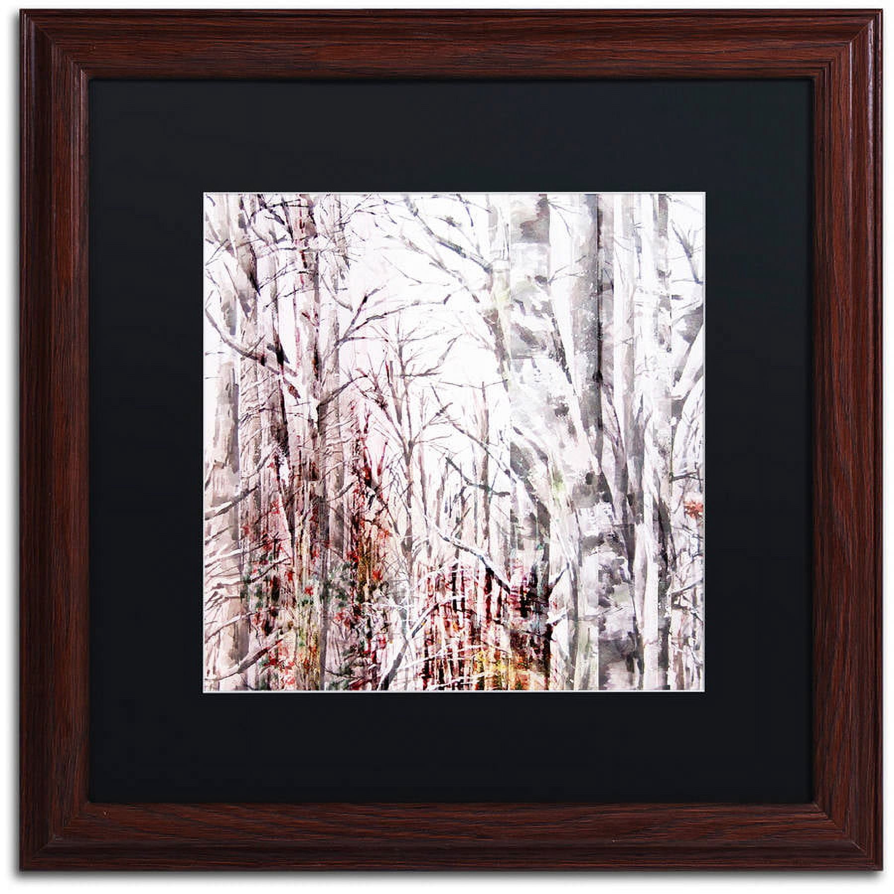Trademark Fine Art "Winter Trees" Canvas Art by Lisa Powell Braun, Black Matte, Wood Frame