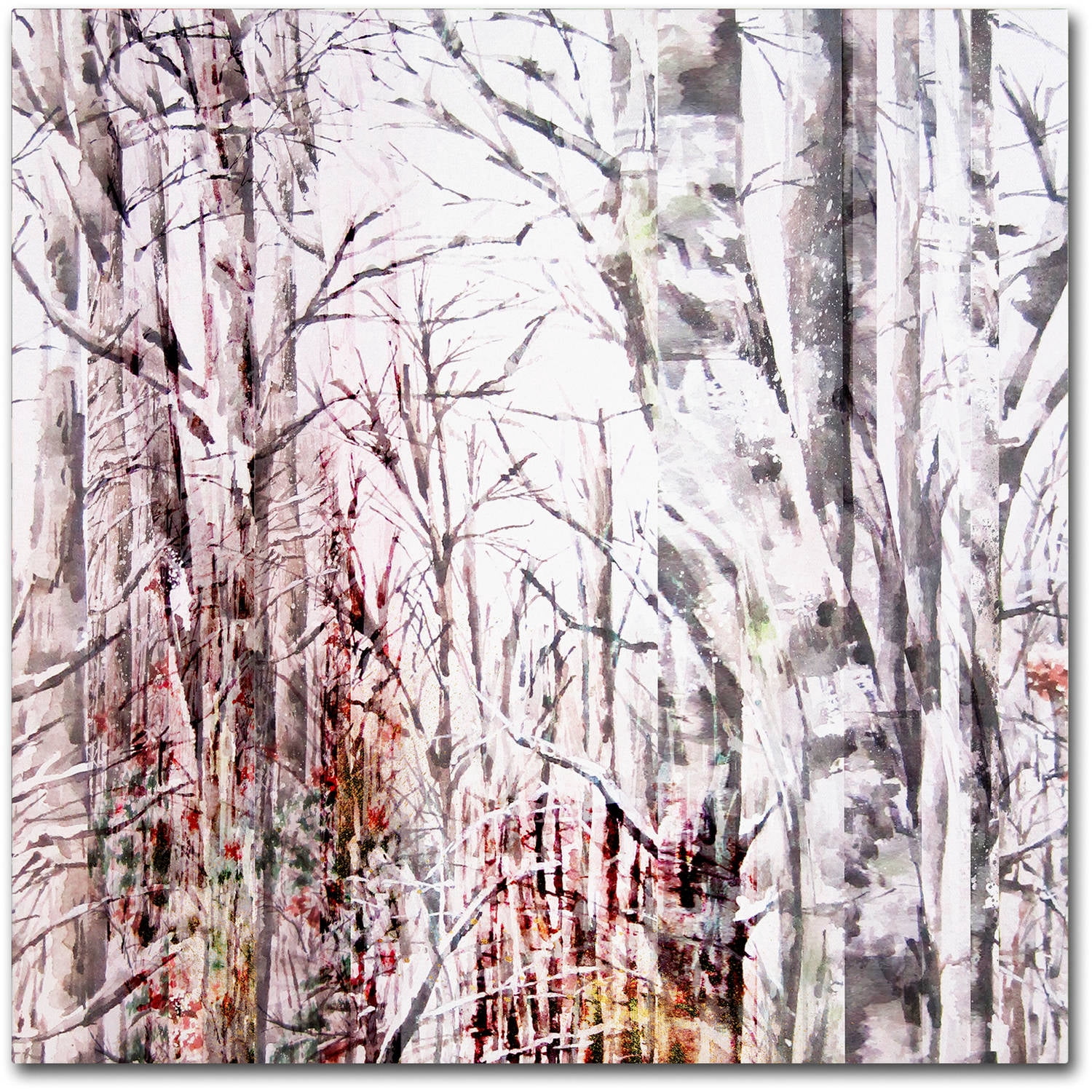 Trademark Fine Art "Winter Trees" Canvas Art by Lisa Powell Braun